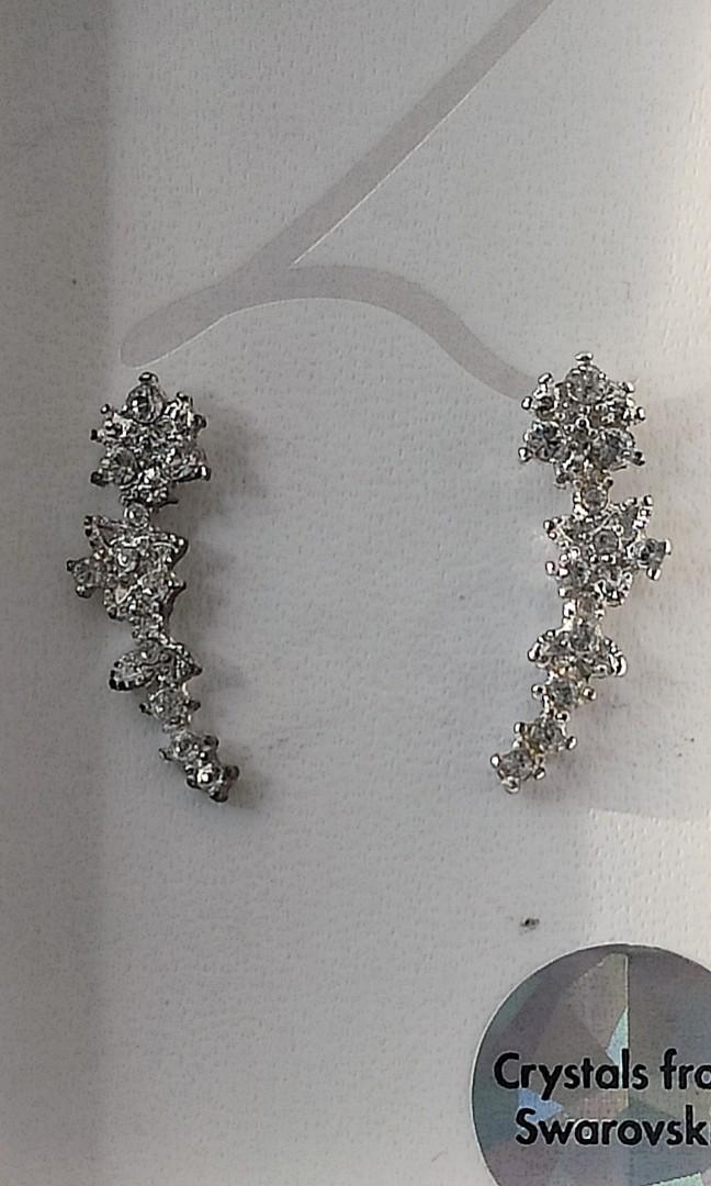 Lovisa Swarovski crystal earrings. White crystals diamonds with silver hardware . New