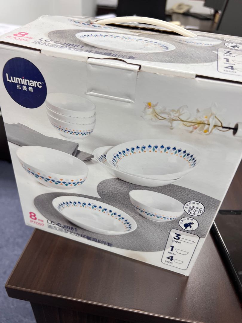 Luminarc glassware cutlery set 8 pieces, Furniture & Home Living