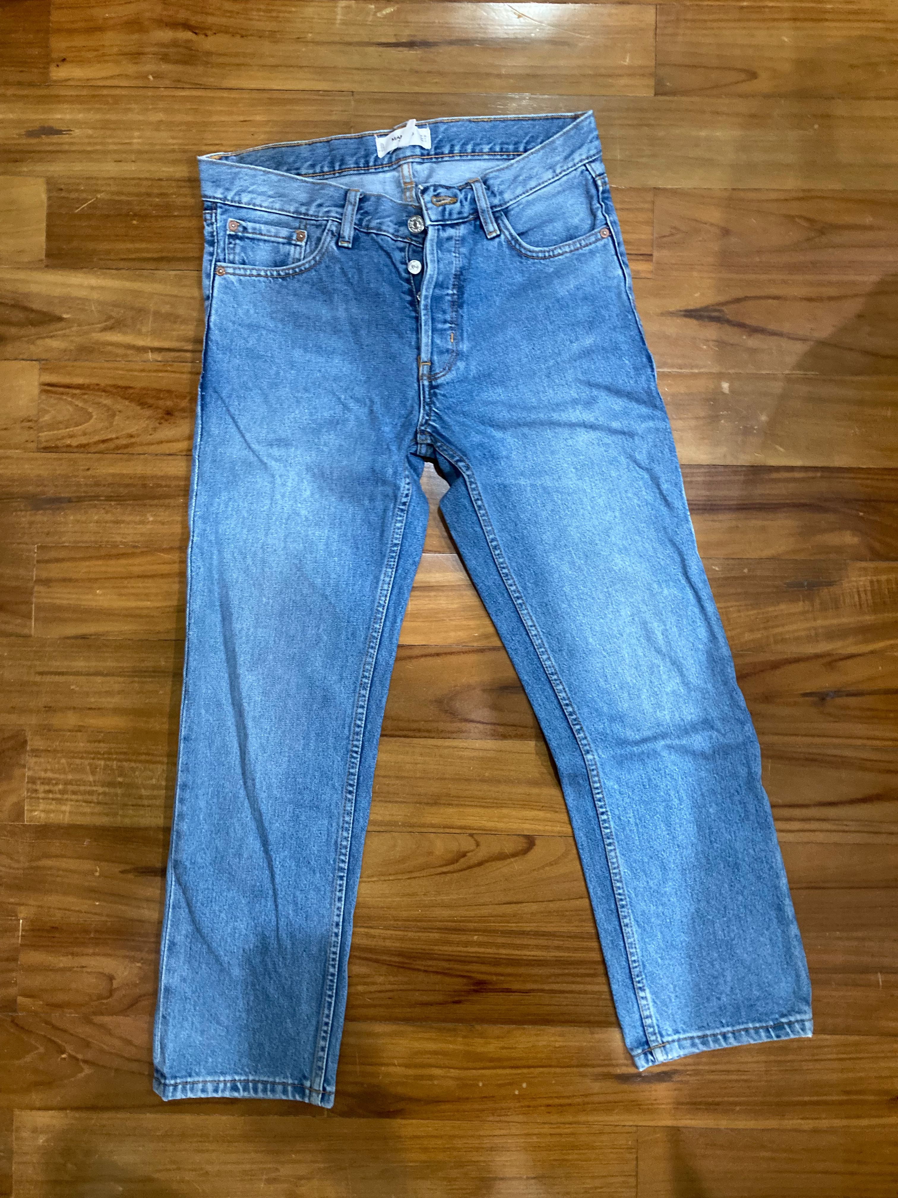 Mango Sayana Straight Jeans, Fesyen Wanita, Pakaian Wanita, Bawahan di  Carousell