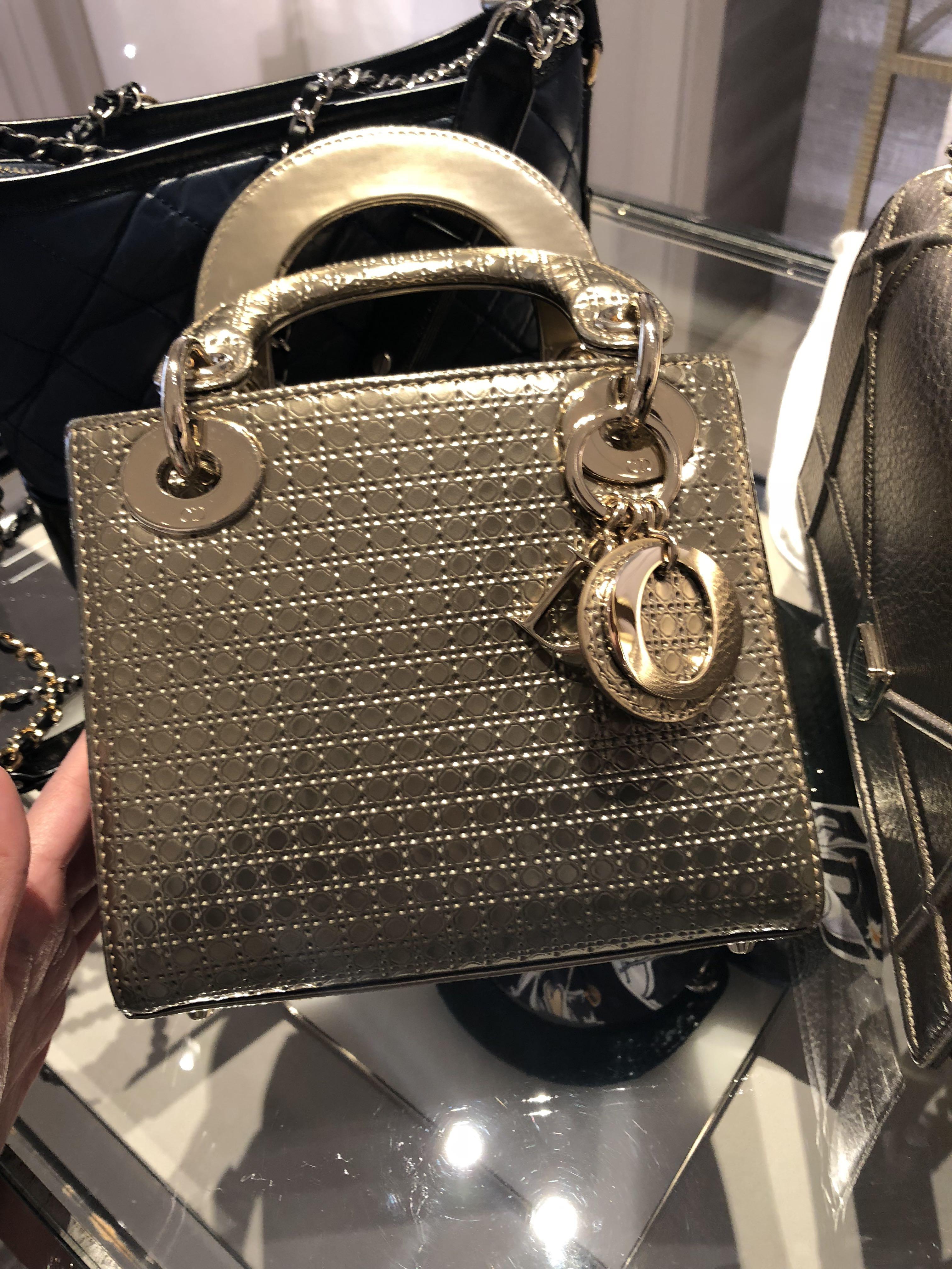 Lady dior metallic bag store