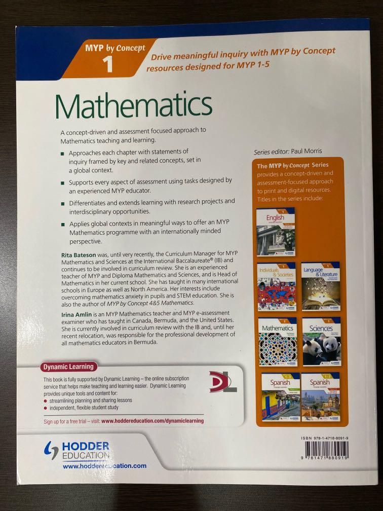 MYP by Concept 1 - Mathematics (Hodder Education), Hobbies ...