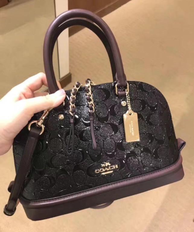 Coach signature debossed patent leather mini sierra satchel new arrivals