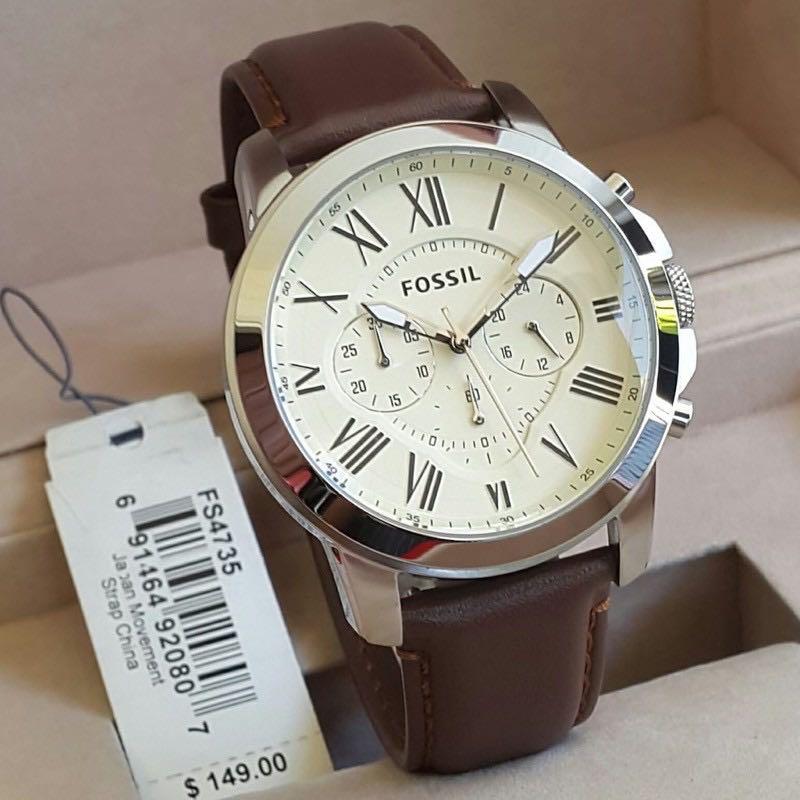 100% Fossil Watch Men Grant Fs4735 