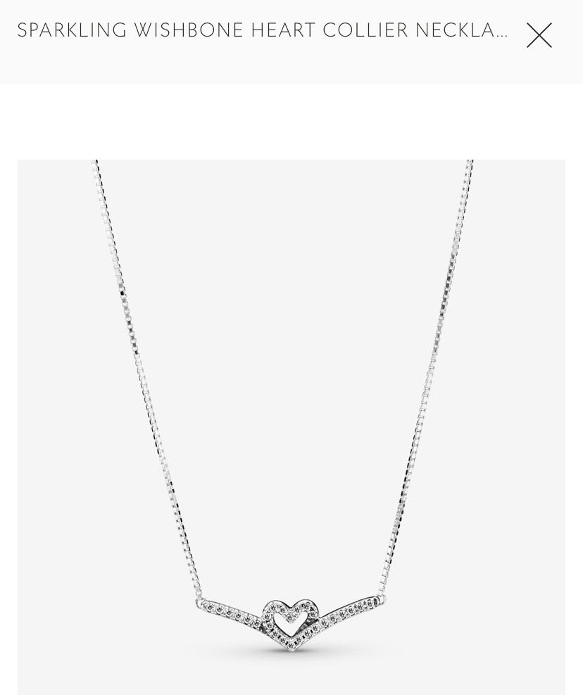 Pandora Sparkling Wishbone Heart 