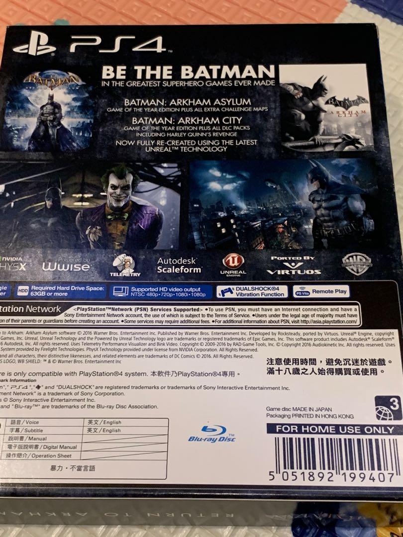 PS4 Batman Arkham Collection R3 Hobbies Toys Toys Games on