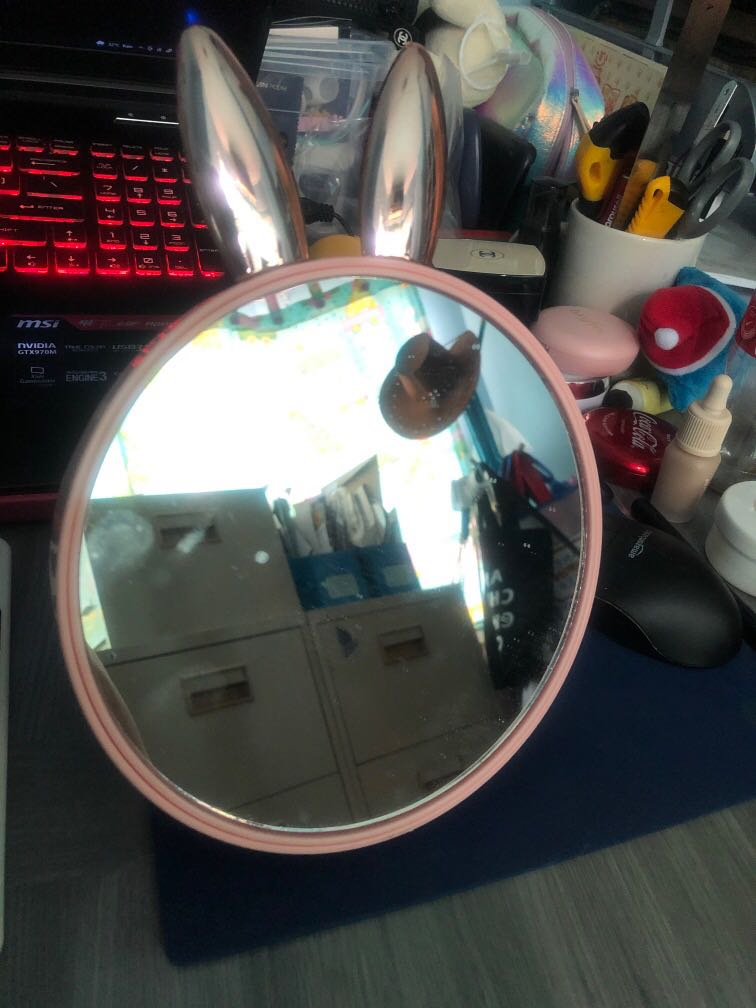 Rabbit Bunny Makeup Mirror Table Storage, Furniture & Home Living, Home ...