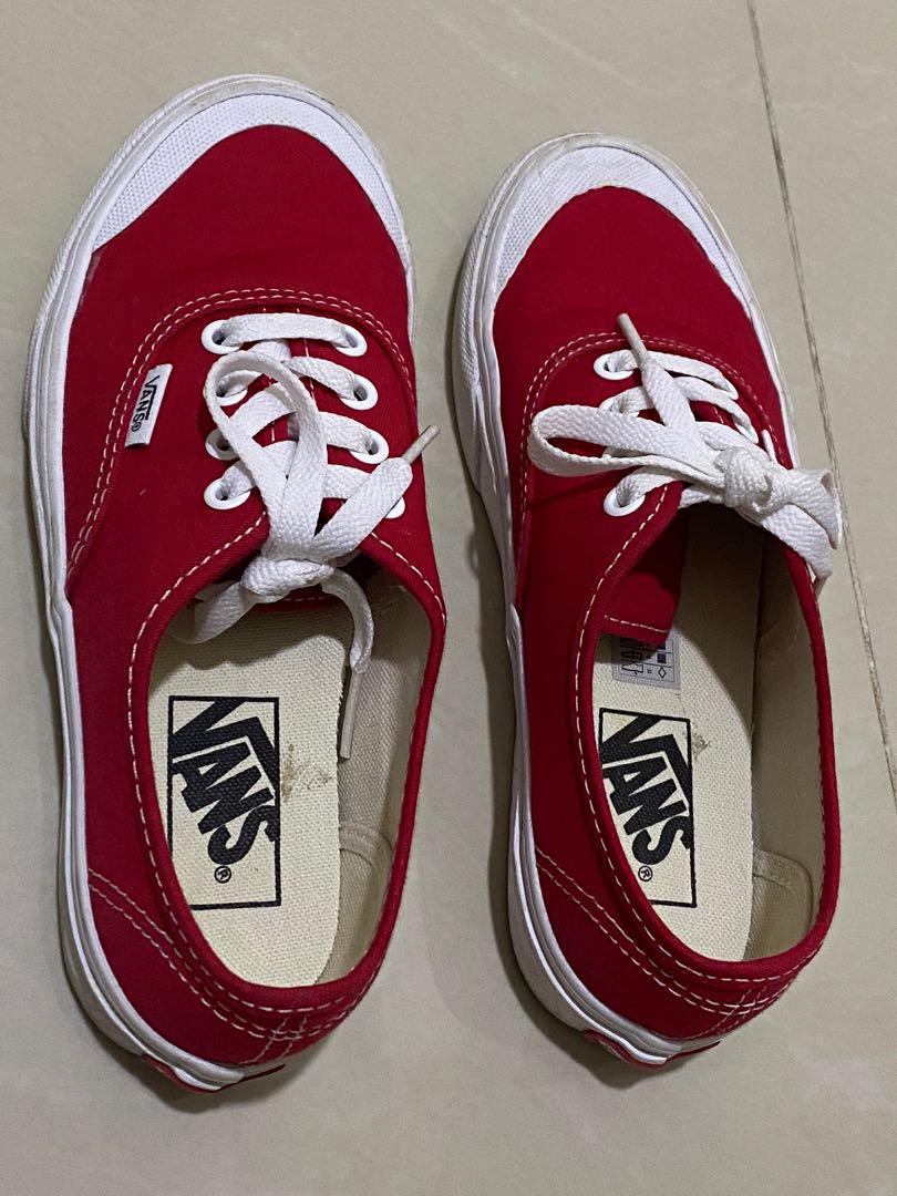 Red vans sandals sales