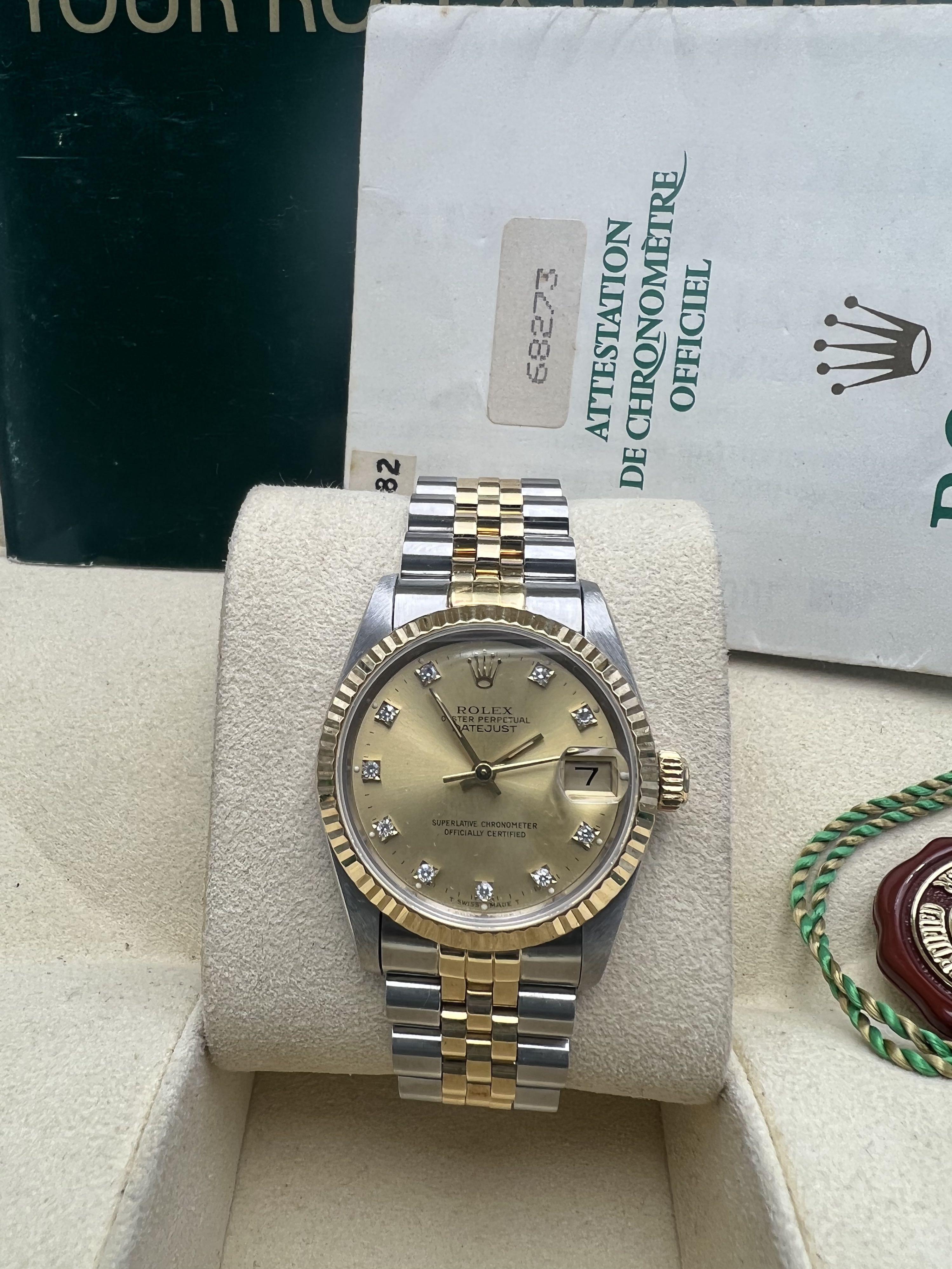Rolex Jr size 31mm Jubilee bracelet with Diamonds Complete , Luxury,  Watches on Carousell
