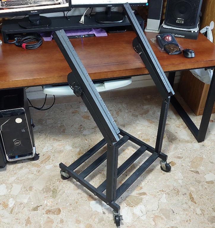Rolling Rack Mount Stand Music Studio Equipment Mixer Cart Gear