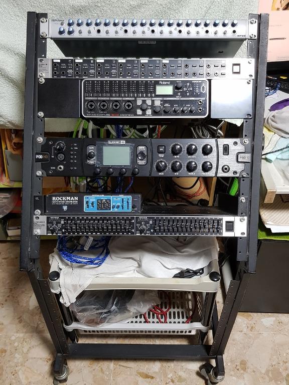 Rolling Rack Mount Stand Music Studio Equipment Mixer Cart Gear