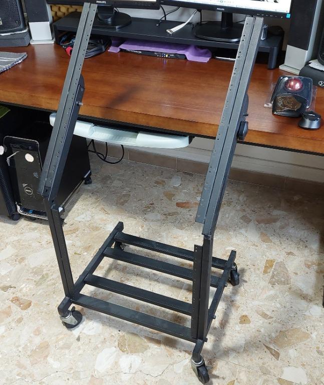 Rolling Rack Mount Stand Music Studio Equipment Mixer Cart Gear