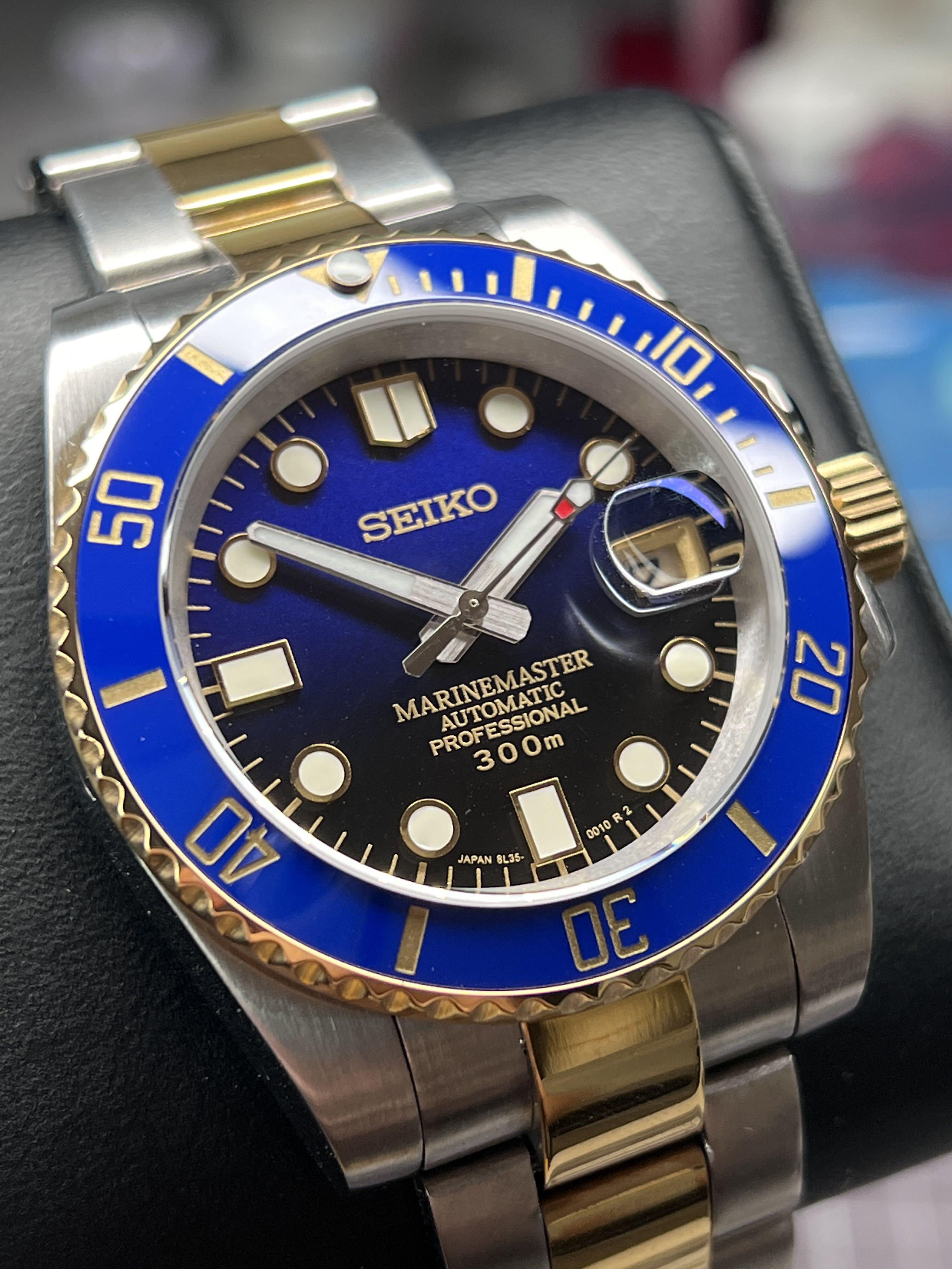Seiko Blue Two-Tone Gold Submariner with Seiko NH35 Movement, Men's  Fashion, Watches & Accessories, Watches on Carousell