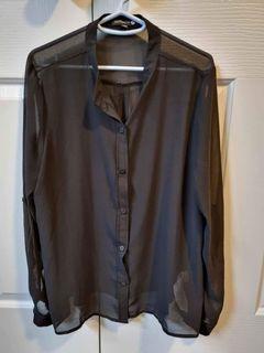 Sheer black shirt cotton on