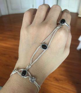 silver bracelet with ring
