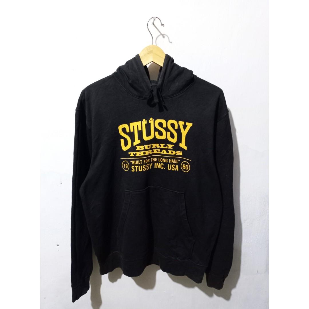 Hoodie Stussy Monogram Vintage, Fesyen Pria, Pakaian , Baju Luaran