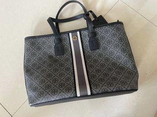Tas Tory Burch monogram coated canvas small tote