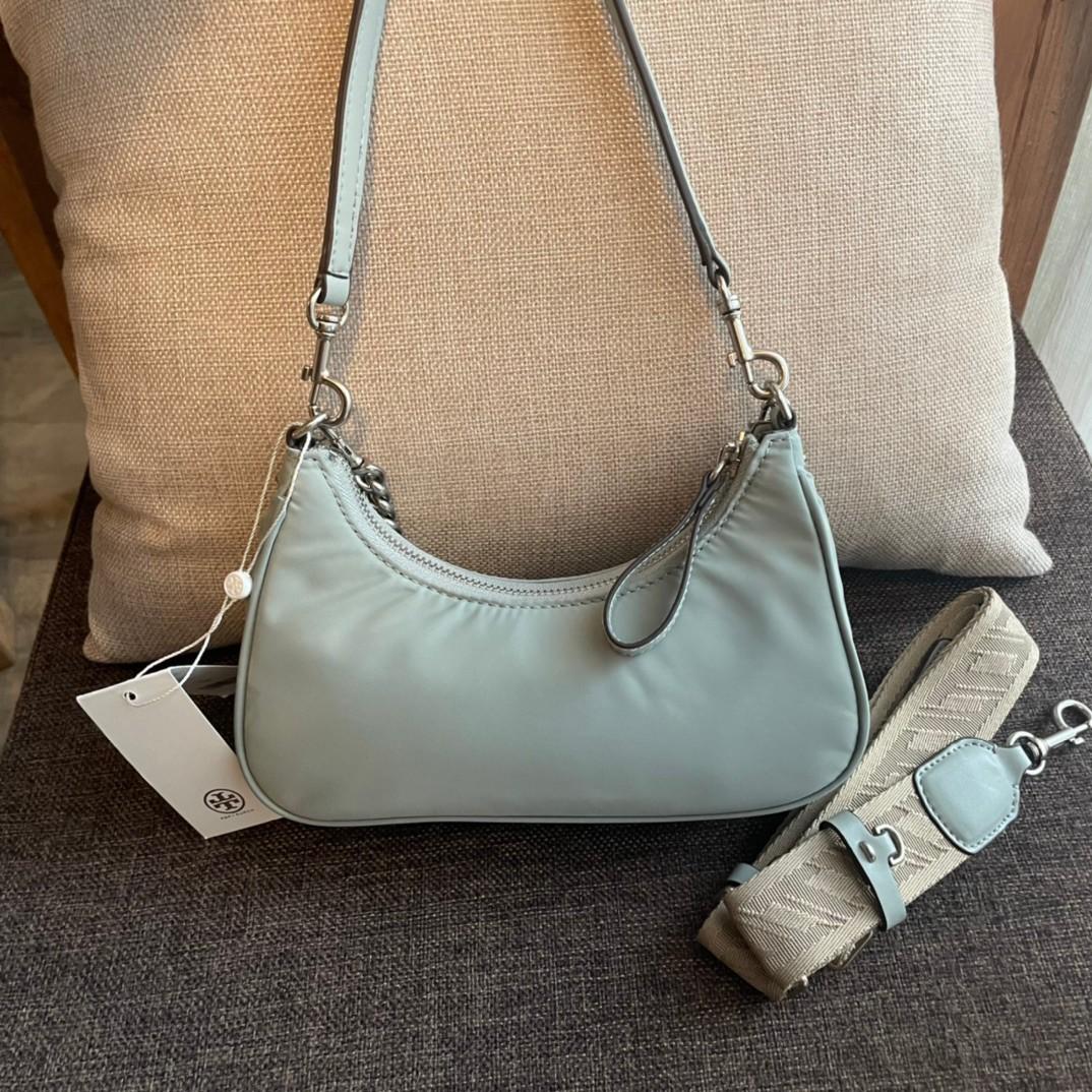 Tory Burch 151 Mercer Small Crescent Bag light blue, Women's Fashion, Bags  & Wallets, Shoulder Bags on Carousell