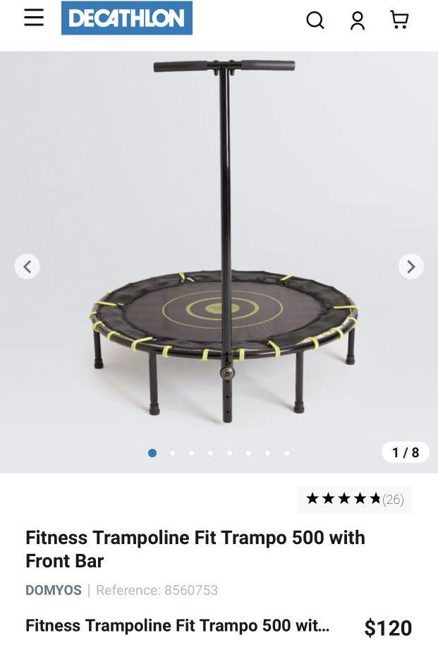 Trampoline with bar Sports Equipment Exercise Fitness Cardio Fitness Machines on Carousell