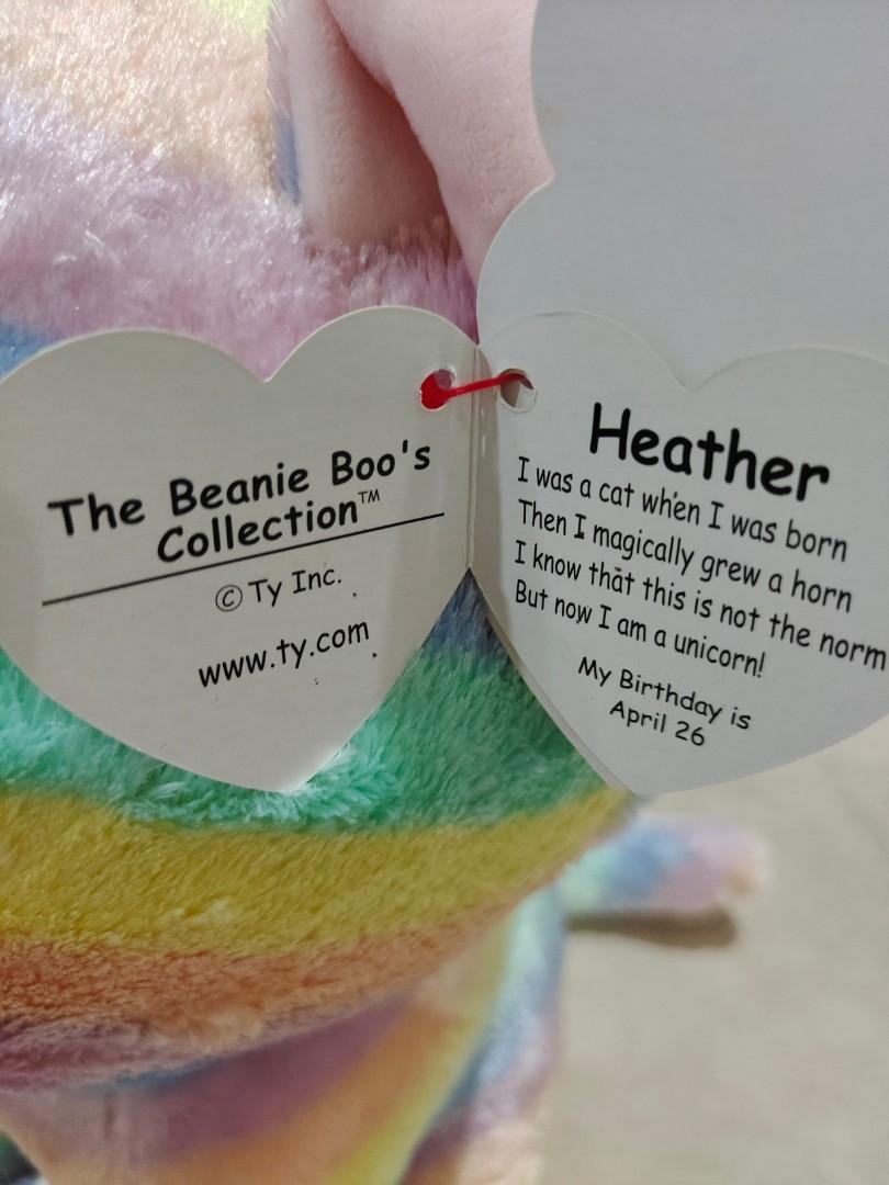 TY Beanie Boo 44 cm plush toy Heather Unicorn Hobbies Toys