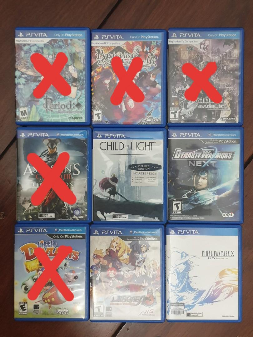 [UPDATE] PSVita Games (Category: PlayStation) located in Paranaque City. Submitted by pumpkin_spice98 (Listing ID 224346720, Image 1). Description: Hello! I’m selling some of my PSVita games I no longer play. Most of the games have only been played once. They are all in very good condition. Please PM me if you want to see more pictures of the games. All the games will come with its case. Price is slightly negotiable. GAMES: Assassin’s Creed III L