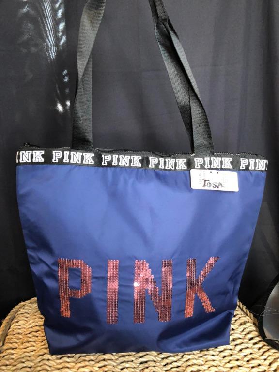 Victoria Secret Pink Tote Bag - Blue, Women's Fashion, Bags & Wallets, Tote  Bags on Carousell