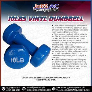 10lbs Vinyl Dumbbell for Home Exercise & Gym Equipment