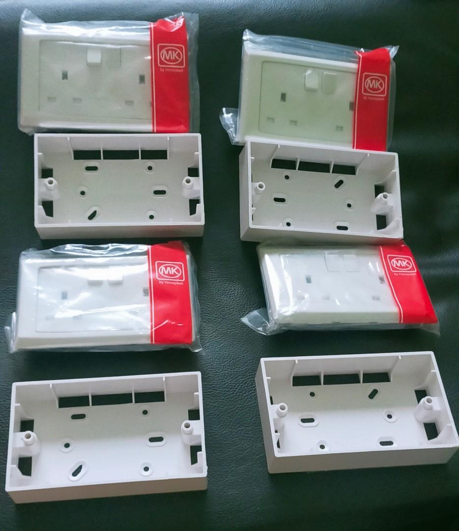 13A x 2 Switch Socket with gang box, TV & Home Appliances, Electrical ...