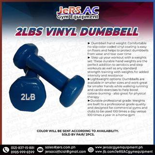 2lbs Vinyl Dumbbell Pair for Home Exercise & Gym Equipment