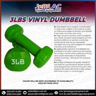 3lbs Vinyl Dumbbell for Home Exercise & Gym Equipment