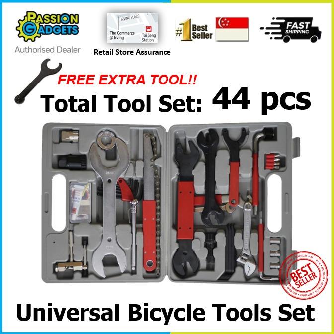 44Pcs Bike Repair Tool Kit Mountain Bicycle Maintenance Box Set Alloy Steel US 
