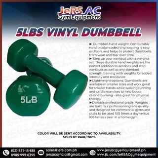 5lbs Vinyl Dumbbell for Home Exercise & Gym Equipment