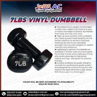 7lbs Vinyl Dumbbells for Home Exercise & Gym Equipment