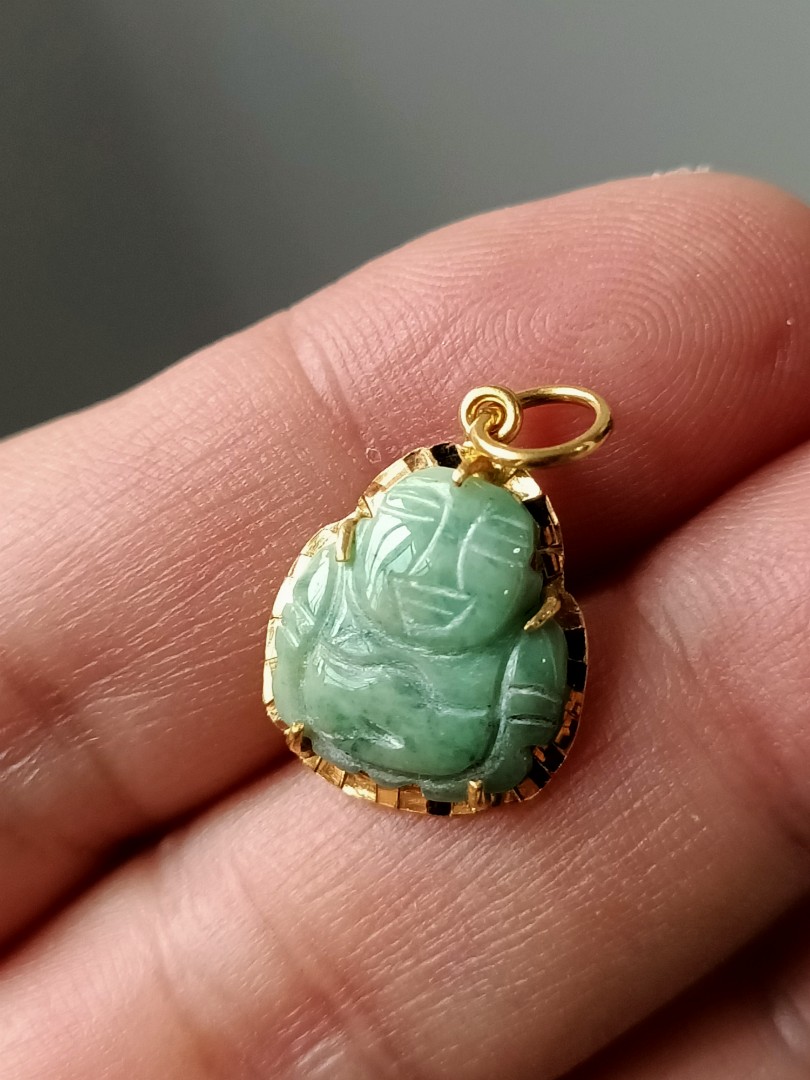 Real gold jade buddha sale pendant