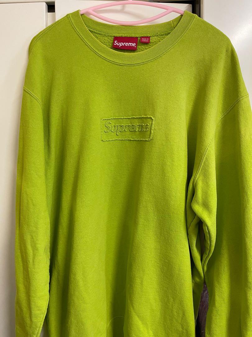 Supreme cutout logo crewneck寬鬆衛衣, 男裝, 上身及套裝, 衛衣