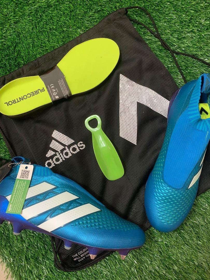 Adidas ace laceless blue hot sale