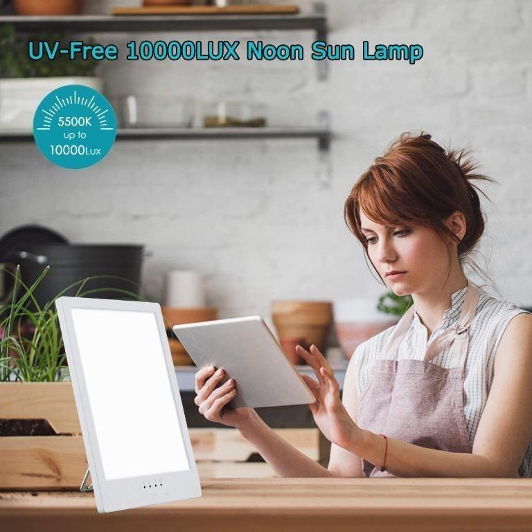 Aogled 10000 Lux Light Box,Led Energy Therapy Lamp,Sun Lamps Againest