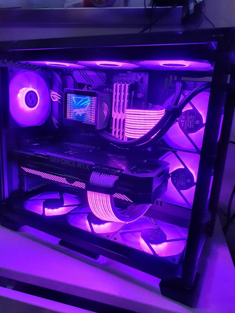 Asus ROG Strix Lian Li O11 Mini 5600x RTX 3080 Ryujin II LCD, Computers ...