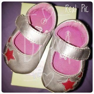 Baby Girl Shoes | Sepatu Bayi Perempuan | Teeny Toes | Size 1 - Silver