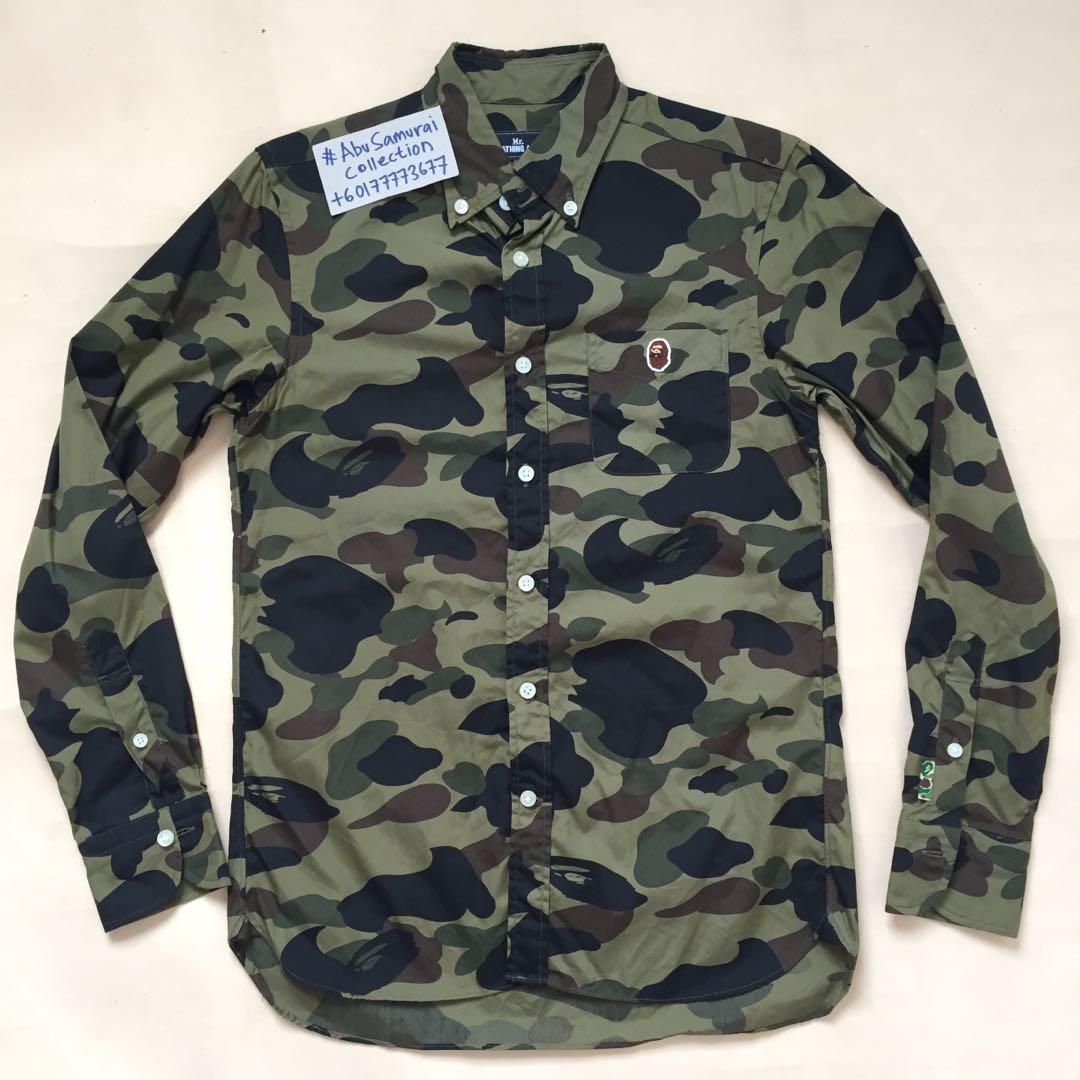 Bape Bathing Ape Camo Army Shirt, Men's 