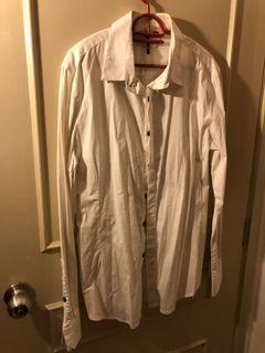 Black Lab White Long Sleeved Button Up Shirt