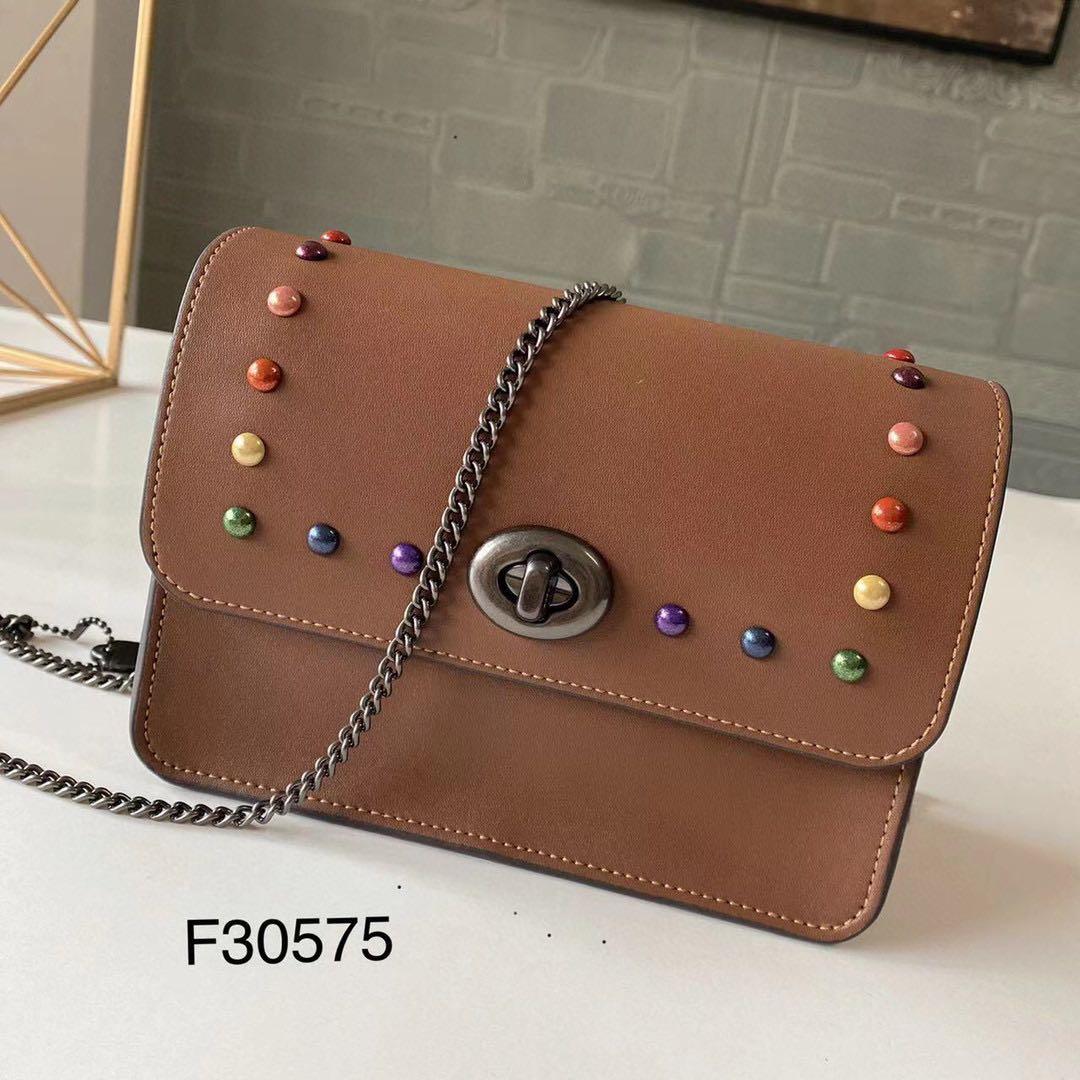 BOWERY CROSSBODY IN SIGNATURE CANVAS WITH RAINBOW RIVETS COACH F30575