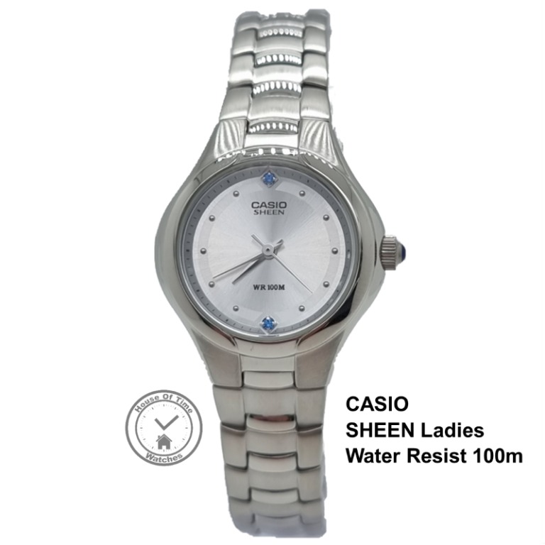 Casio Ladies Watch Sheen Water Resist 100m Stainless Steel