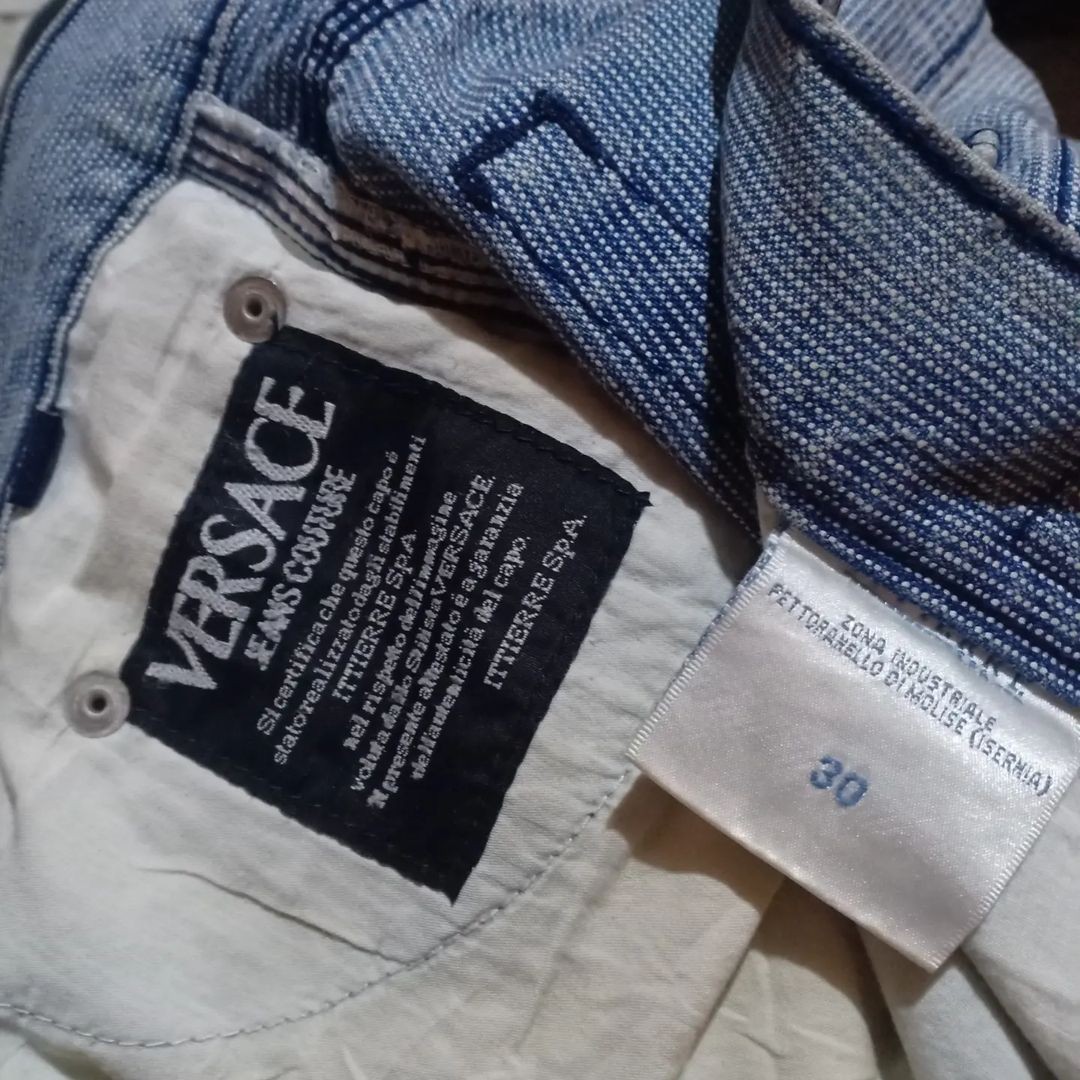 Celana jeans versace slimfit, Fesyen 