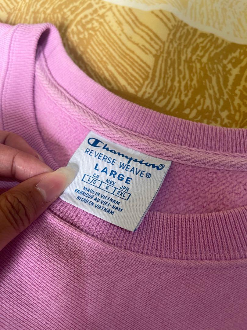 Champion Sweater crewneck sweatshirt pale pink Fesyen Wanita