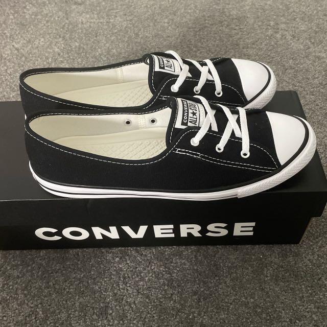 black converse ballet pumps