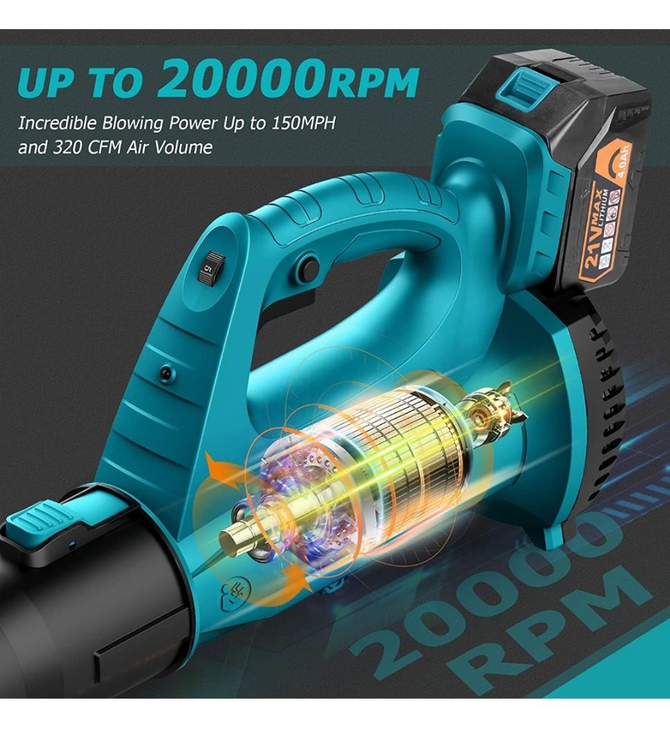 Cordless Leaf Blower BHY 320 CFM 150 MPH Battery Leaf Blower with 4