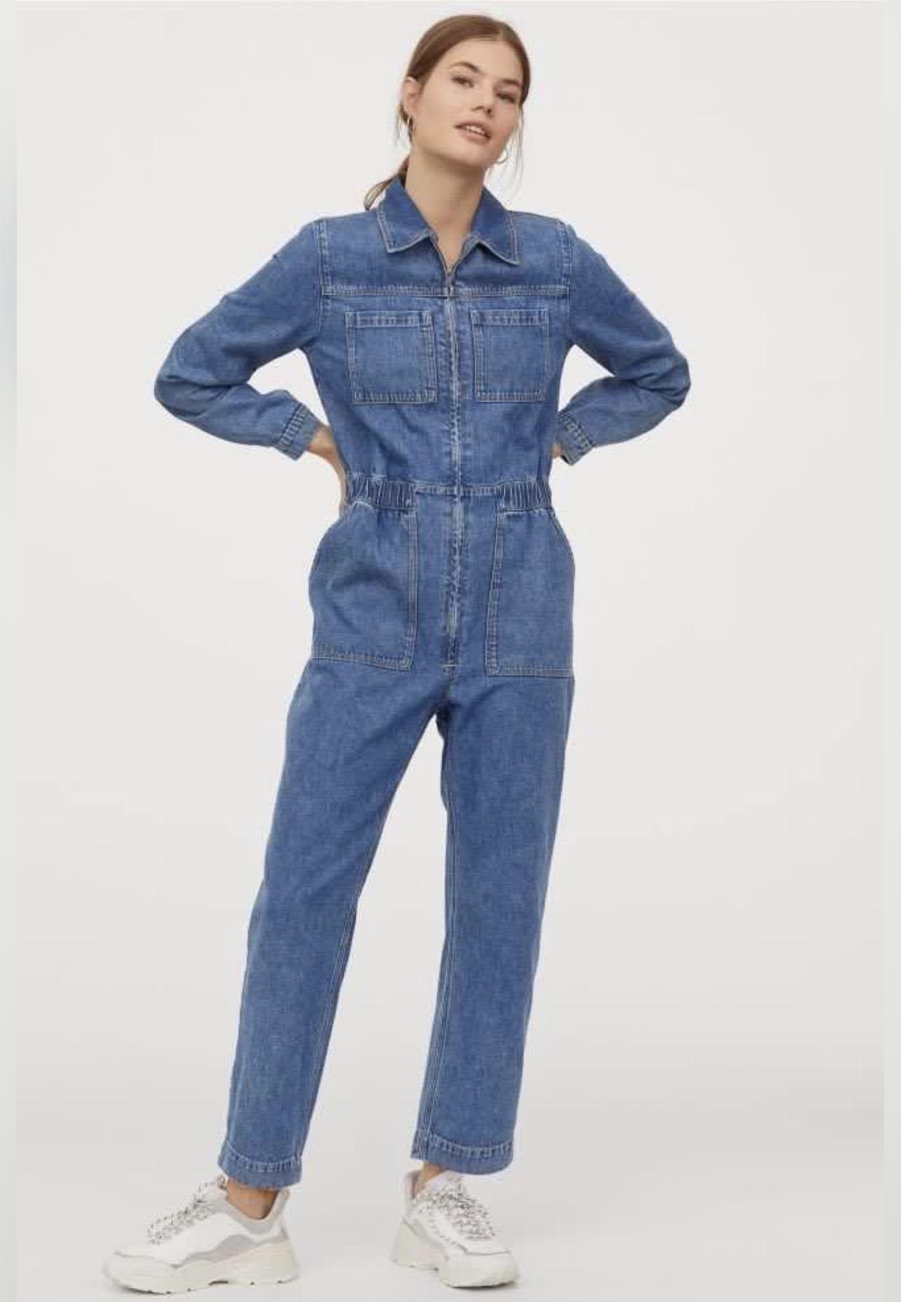 Denim Jumpsuit H M Women s Fashion Muslimah Fashion Dresses on Carousell