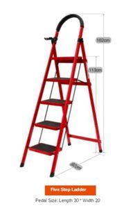 Five-step foldable ladder