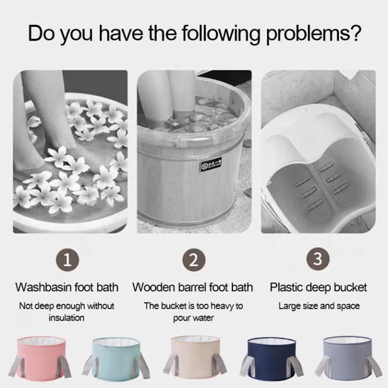Foldable Pail Bucket Folding Bucket Pail Collapsible Foot Soak Basin