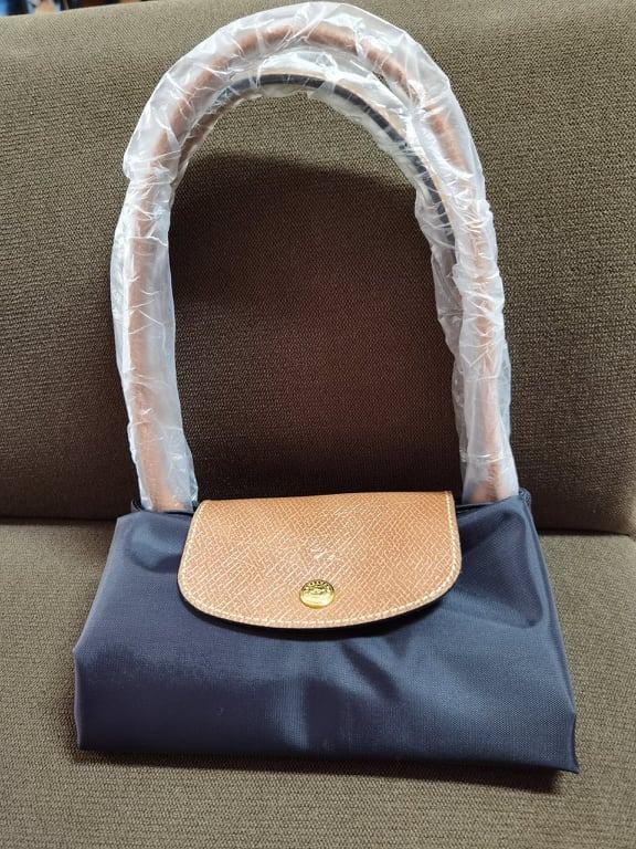 Genuine Longchamps Le Pliage Shoulder Bag, Medium, Black, Women's